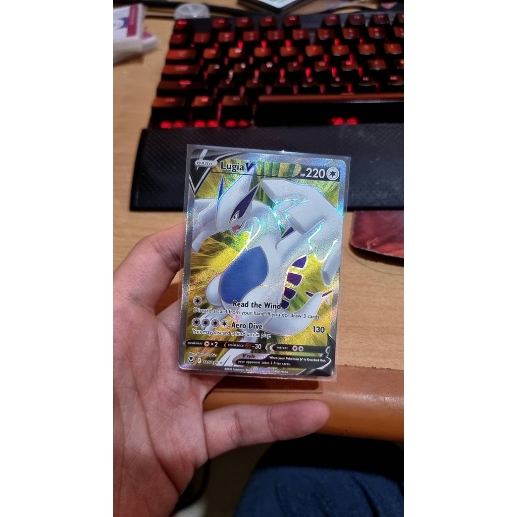 [Ori] Lugia V - 185/195 - Full Art Ultra Rare Sword  Shield: Silver Tempes Berkualitas
