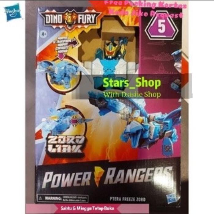 [Ori] Power Rangers Dino Fury Zord Link Ptera Freeze Zord Figure Original Terbatas