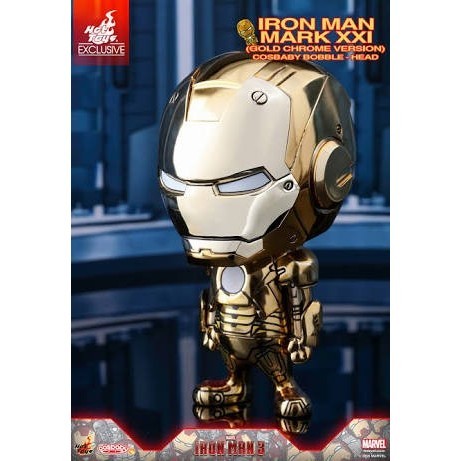 [Ori] Hot Toys Cosbaby Iron Man Mark 21/Xxi Midas Gold Chrome Berkualitas