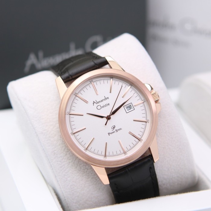 ✅New Jam Tangan Pria Alexandre Christie Ac 1008 Ac1008 Rosegold Black Ori Terbaru