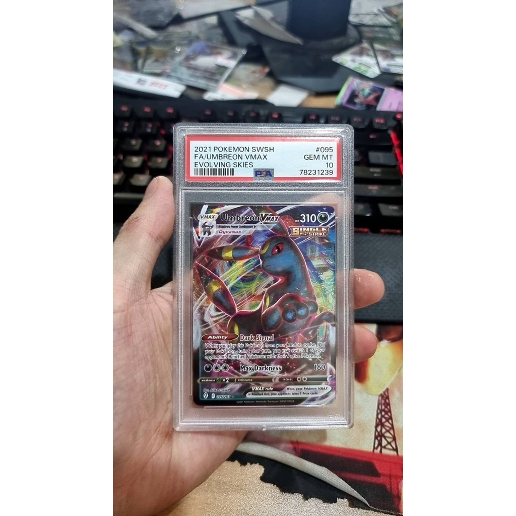 ✅Baru Pokemon Umbreon Vmax Evolving Skies Ultra Rare Full Art #095 Psa 10 Ge Berkualitas