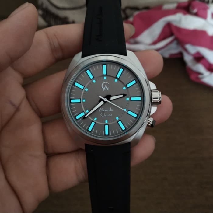 ✅New Jam Alexandre Christie Ac 8631 Ac8631 Silver Black Original Diskon