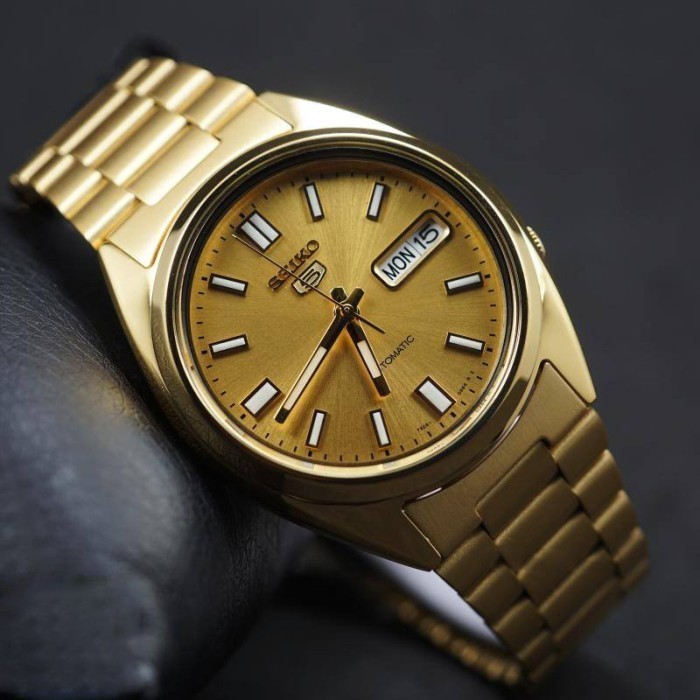 ✅New Ori Seiko 5 Snxs80K1 Gold Automatic Jam Tangan Pria Original Ori Berkualitas