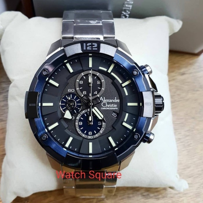 ✅Ori Jam Tangan Original Alexandre Christie Pria Ac6551 Black Silver Limited