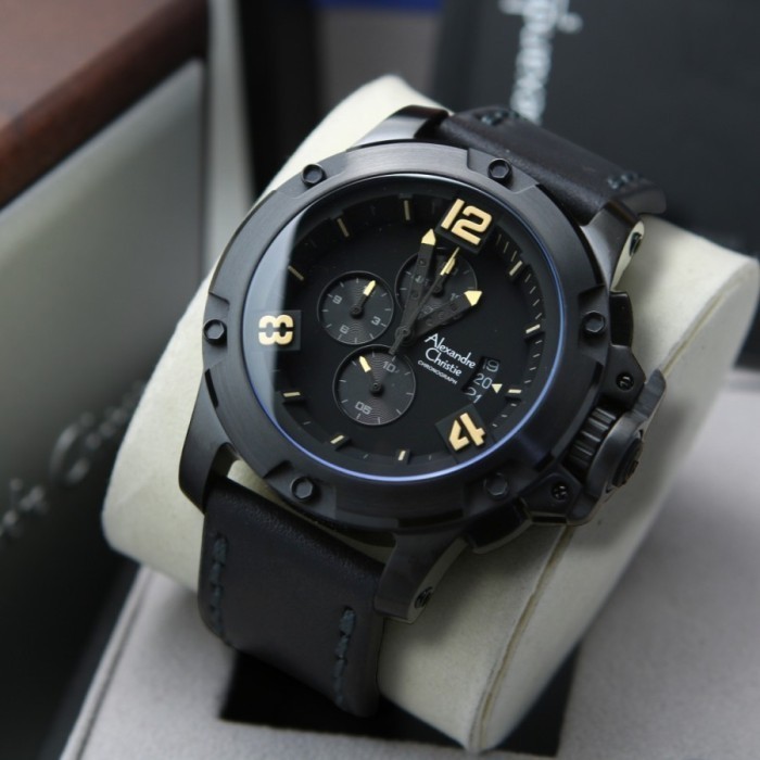 ✅Original Jam Tangan Pria Original Alexandre Christie Ac-6295 Full Black Terbatas