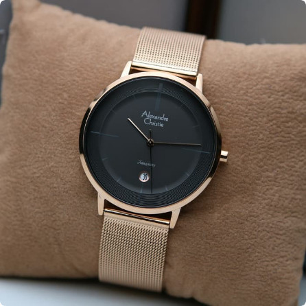 ✅Original Jam Tangan Pria Alexandre Christie Ac 8627 Original - Rosegold Black Terbatas