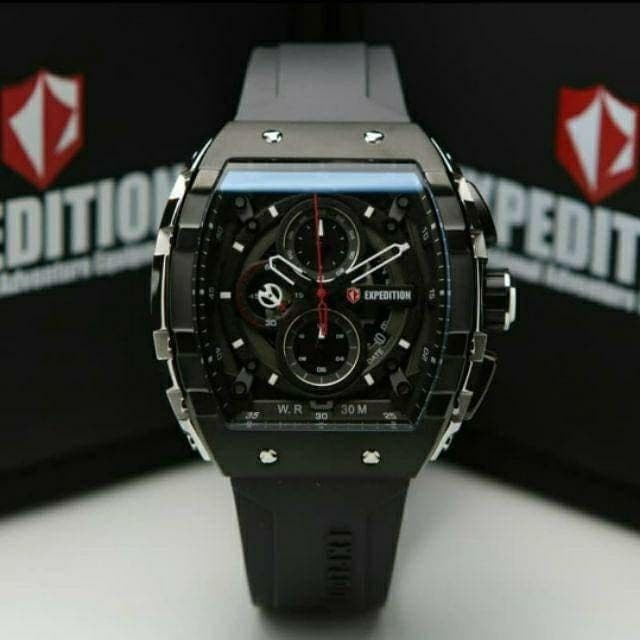 ✅New Ori Jam Tangan Pria Expedition E 6782 Silver Black Original Berkualitas