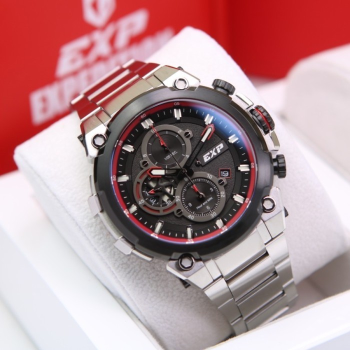 ✅Original Jam Tangan Pria Original Expedition E6841 / 6841  Silver Black Red  Limited