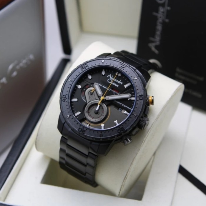 ✅Termurah Alexandre Christie Ac 6627 Black Yellow Ac6627 Pria OriStainless Terbatas