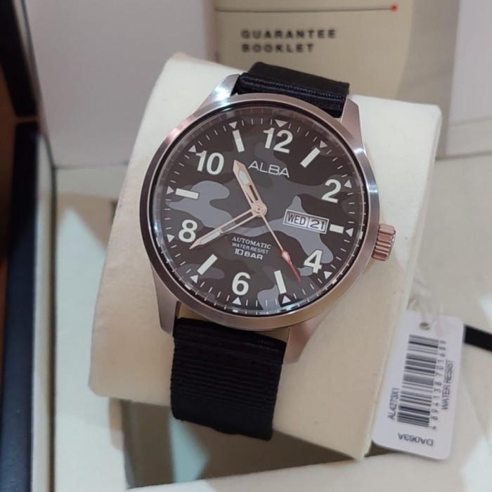 ✅Ready Alba Al4273X1 Black Nylon Automatic Jam Tangan Pria Original Terbatas