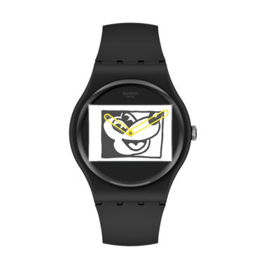 ✅Termurah Jam Tangan Swatch Mickey Suoz337 Mickey Blanc Sur Noir Original Berkualitas