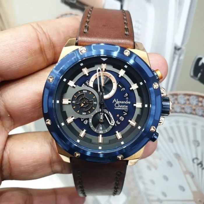 ✅Ori Jam Tangan Pria Alexandre Christie Original Ac 6506 Blue Rose Ac6506 Diskon