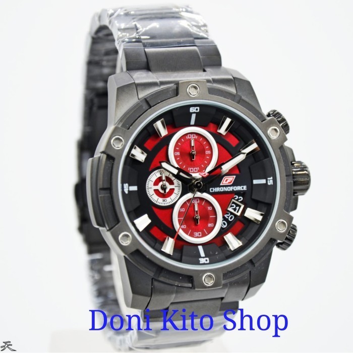 ✅Ori Jam Tangan Pria Original Chronoforce 5320 Black Red Limited