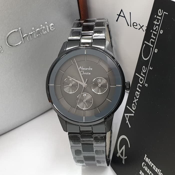 ✨Baru Jam Tangan Cewek / Wanita Alexandre Christie Ac 2714 Full Black Terbaru