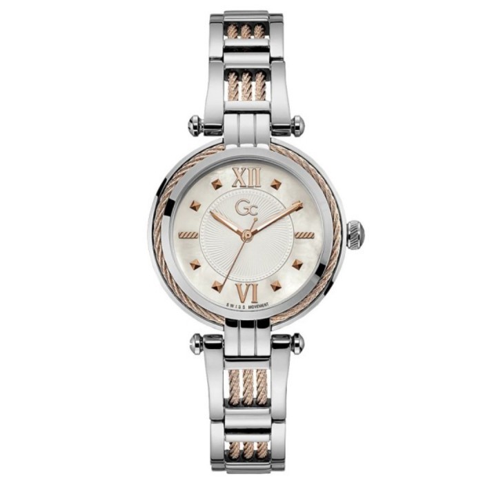 ✨Baru Gc Y56003L1Mf Jam Tangan Wanita Cablebiejou Silver Rose Gold Original Diskon