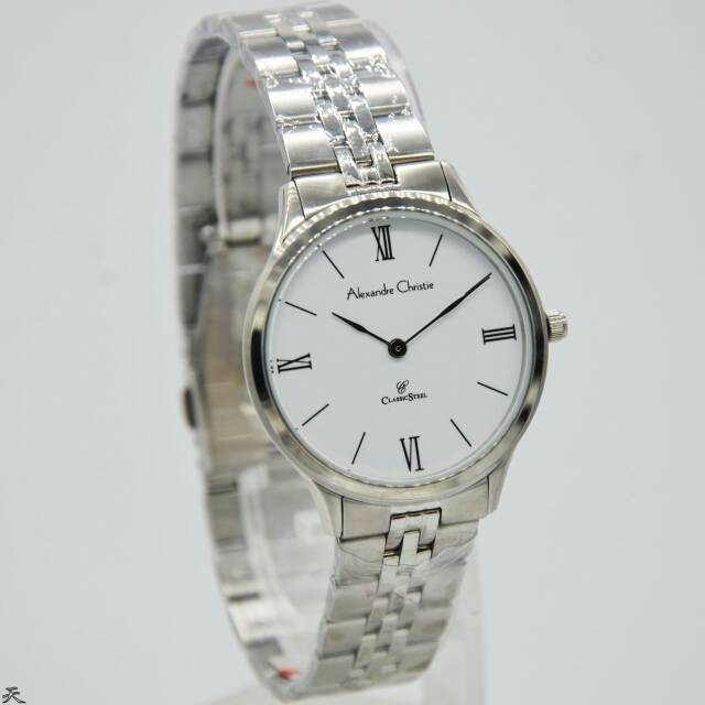 ✨Baru Alexandre Christie Wanita Ac 8508 Silver White Original Terbatas
