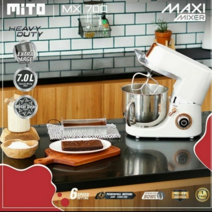 Mito Stand Mixer Maxi Planetary 7Liter Mixer Roti MX700