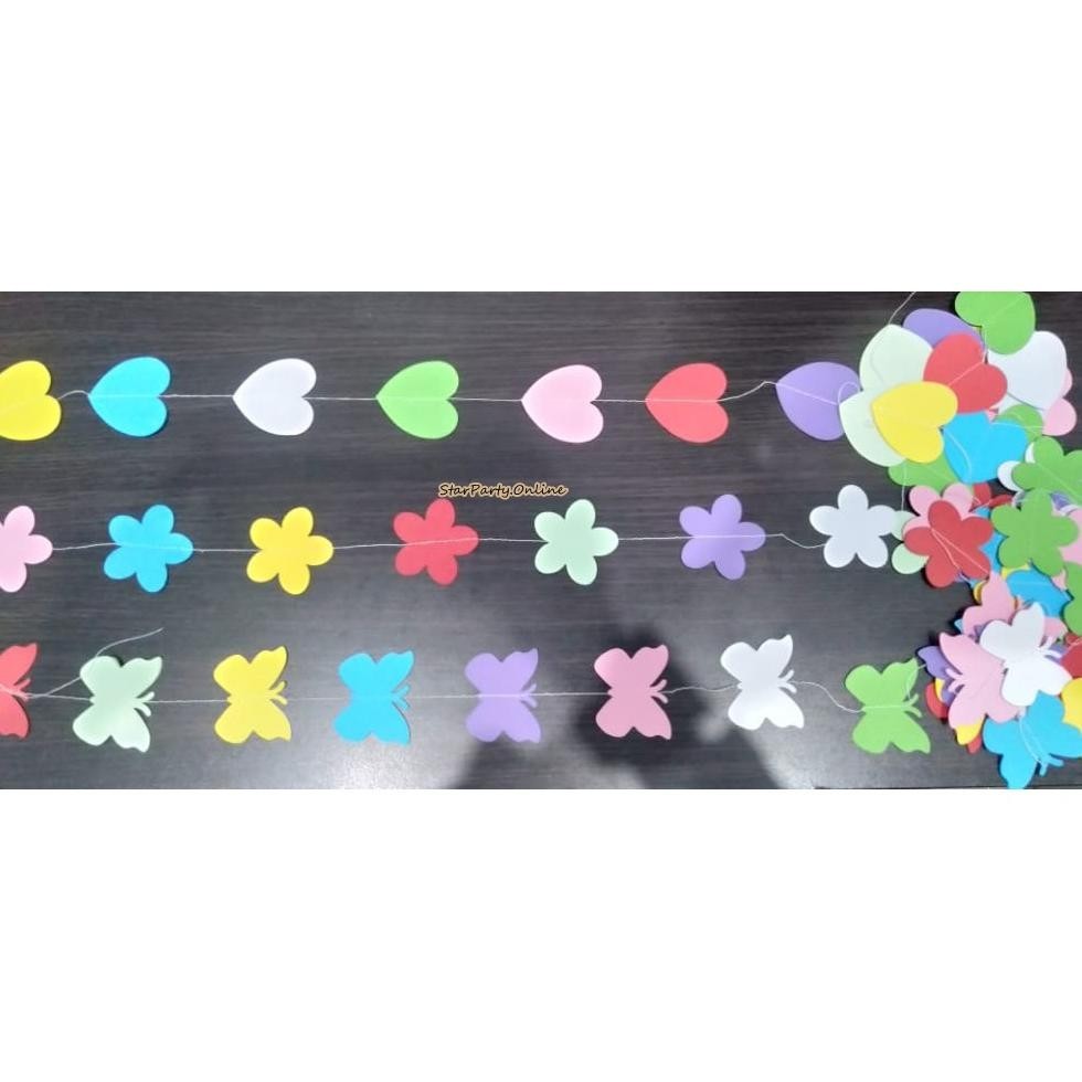 Rangkaian Kertas Warna - Warni Kecil/ Rangkaian Kertas /Dekorasi /Party