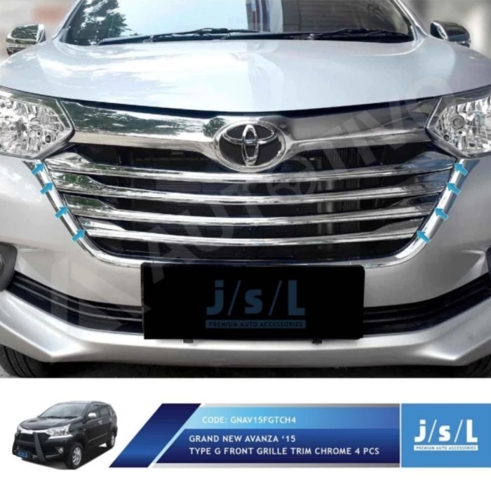 [New] List Grill Depan Grand All New Avanza/Front Grill Trim Avanza Chrome Terbatas