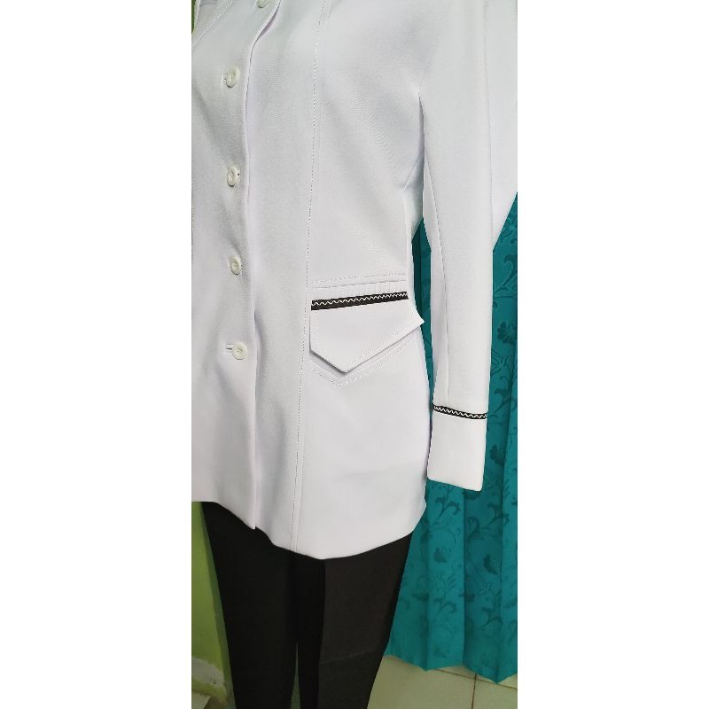 [OUR BEST] SPECIAL PRICE SERAGAM DINAS WASKAT PEMDA PNS GURU PDH WARNA PUTIH LIST HITAM ATASAN SAJA