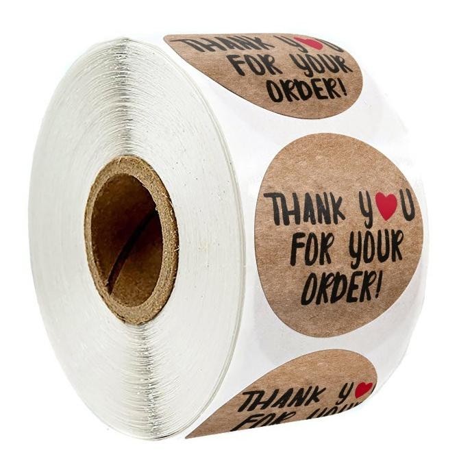

DFG - Label Stiker isi 500 Thank You Brown Craft Cutting sticker Vinly murah TERLARIS