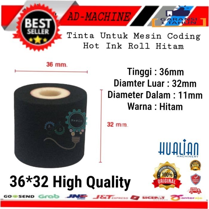 

[Baru] Hot Ink Roll Tinta Mesin Coding Expired Date Uk.32*36 1 Tray Isi 25Pcs Berkualitas