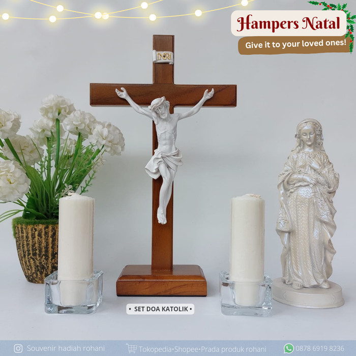 

[Baru] Salib Duduk/Patung Bunda Maria Mengandung/Lilin Doa/Set Doa Katolik Berkualitas