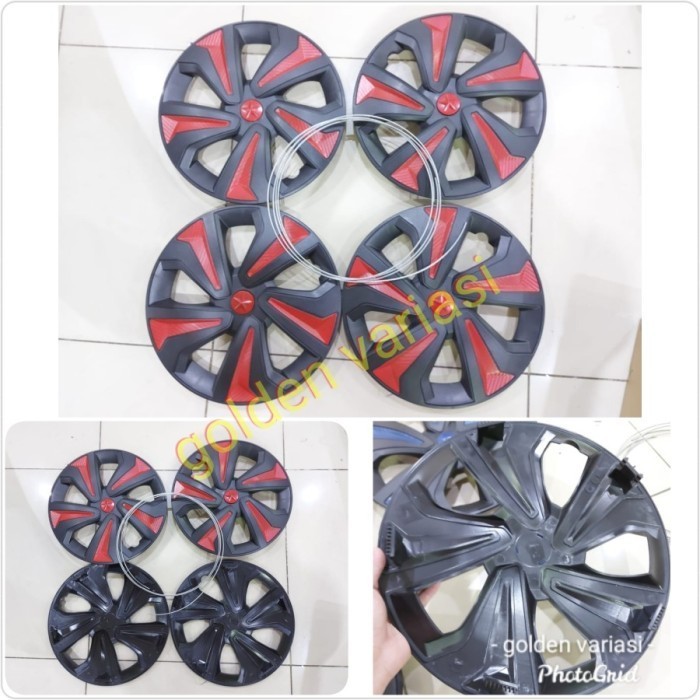 [New Ori] Cover Dop Roda / Tutup Velg Mobil Ring 13 Warna Hitam Merah Diskon