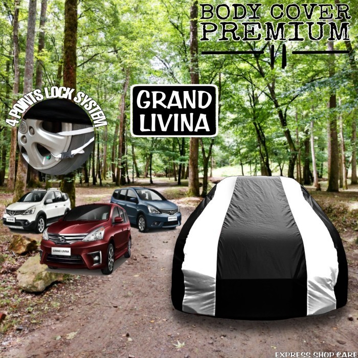 [New] Sarung Mobil Grand Livina List Silver Body Cover Grand Livina Premium Terbatas