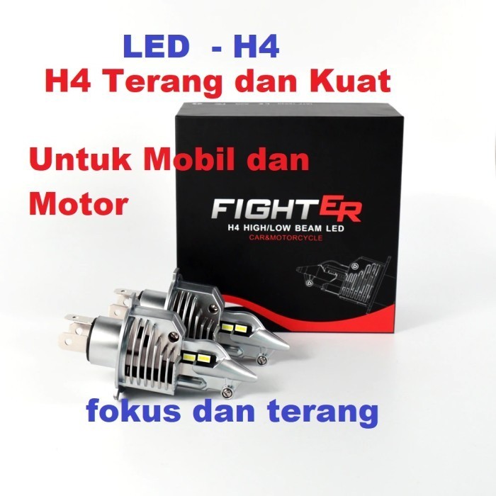 ✅New Lampu Mobil Motor Led Headlight H4 Fighter H4 12000 Lumens Compact Terbatas