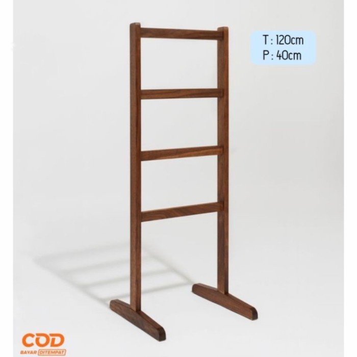 RAK HANDUK STAND TANGGA KAYU / RAK HANDUK KAYU
