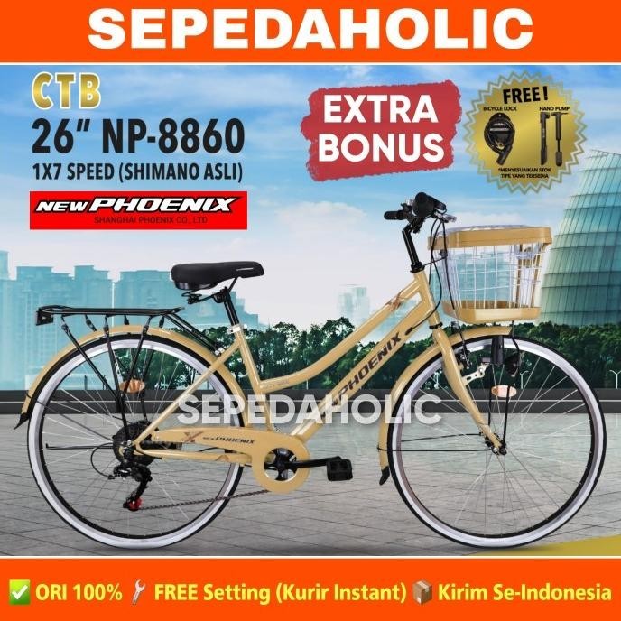Sepeda Keranjang Dewasa PHOENIX NP 8860 SHIMANO Ukuran 26 Inch 7 Speed