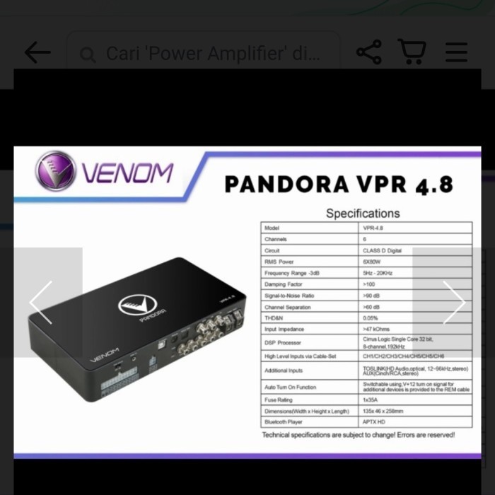 [Baru] Venom Pandora Vpr 4.8 Dsp Limited