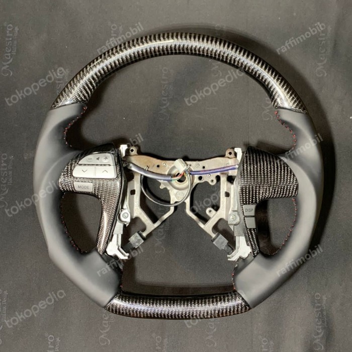 [Baru] Lingkar Stir Fortuner Vnt / Innova Grand/Camry Stir Carbon Plus Tombol Berkualitas