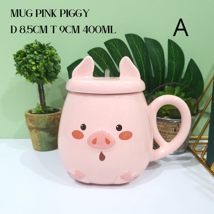 CUTE PINK PIG MUG KERAMIK BABI LUCU PIGGY MUG GELAS PIGGY