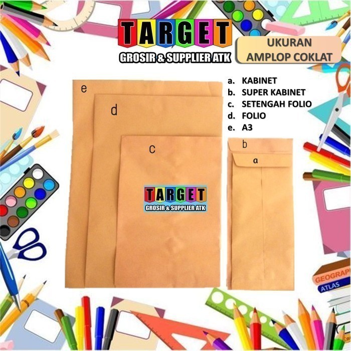 

Amplop Setengah 1/2 Folio / Amplop Cokelat Kertas Isi 100 Pcs