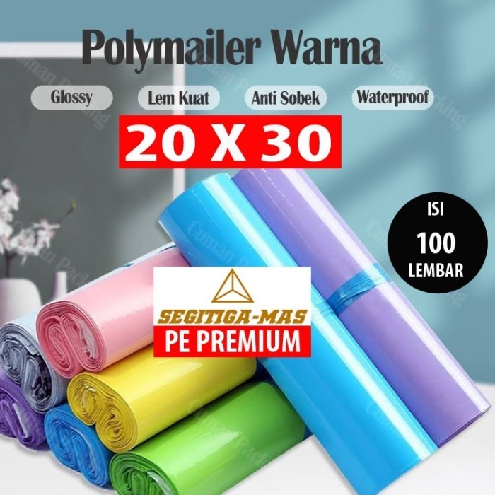 

Polymailer Warna 20X30 Pe Premium Glossy Isi 100 Lbr Plastik Amplop