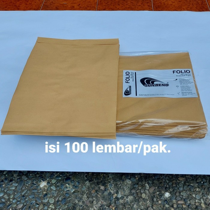 

Amplop Ukuran Folio 235X345Mm No Seal. Isi 100Lembar/Pak.