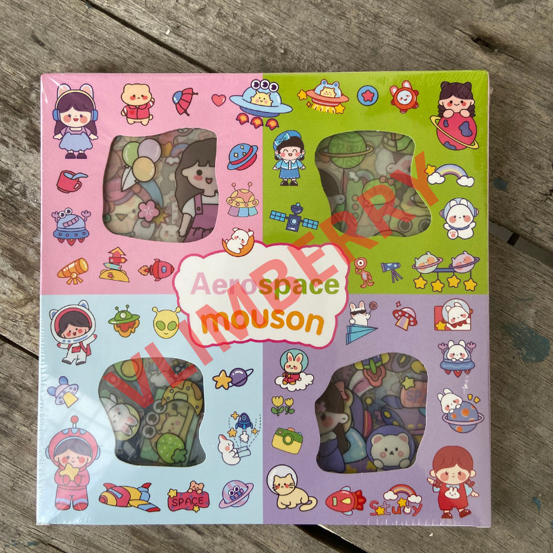 

VLIMBERRY Stiker Momo 5 Box x Motif Kartun Korea Lucu Anti Air 500 Lembar Dekorasi Handbook