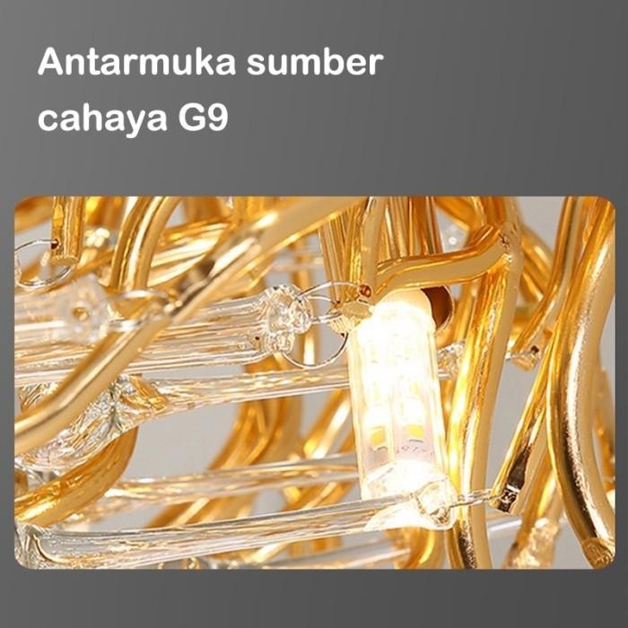 PROMO GARANSI TOKO LAMPU GANTUNG KRISTAL PANJANG 1 METER / LAMPU HIAS