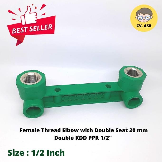 Double Knee Drat Dalam 1/2" Keni Drat Dalam Double KDD PPR 20mm 1/2"