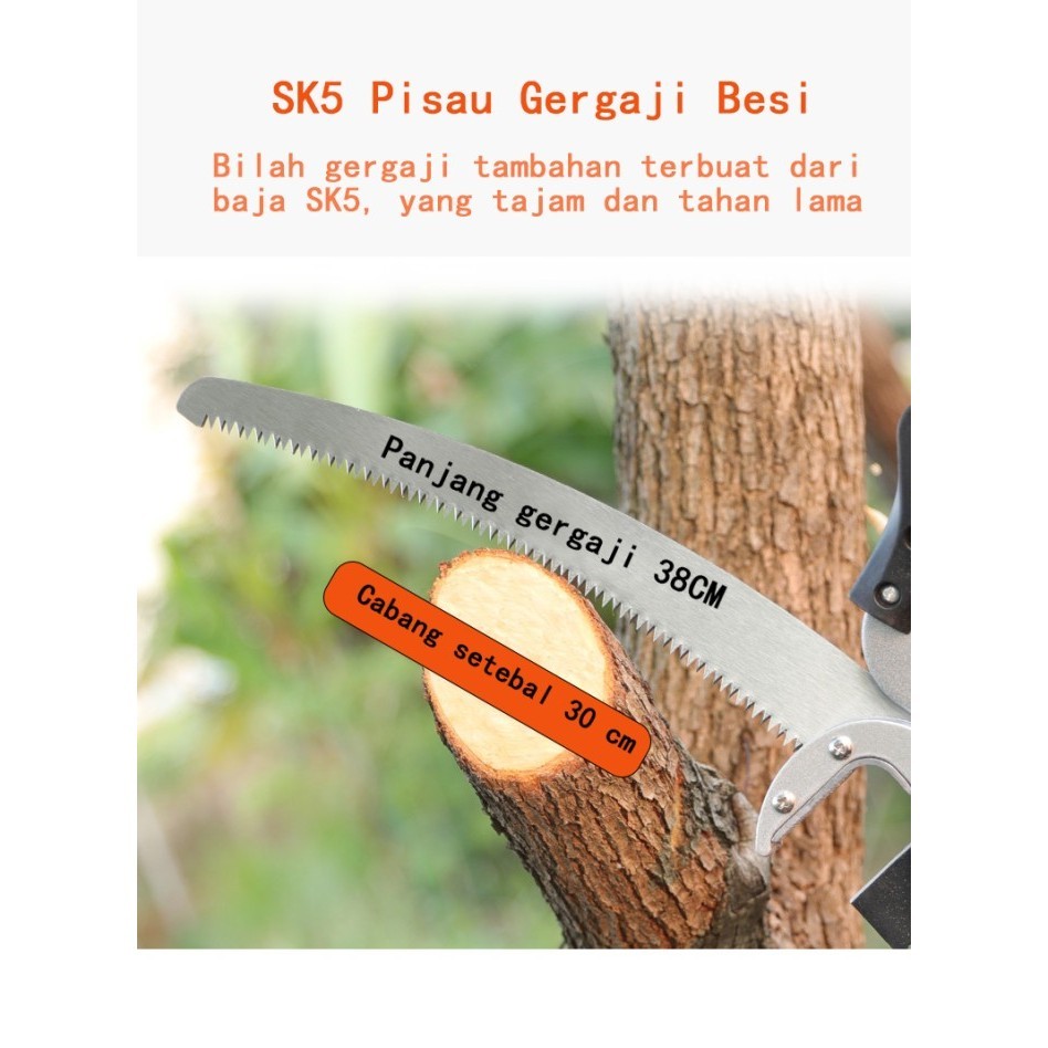 Tree Pruner Galah Tongkat Pemotong Gergaji Gunting Dahan Ranting