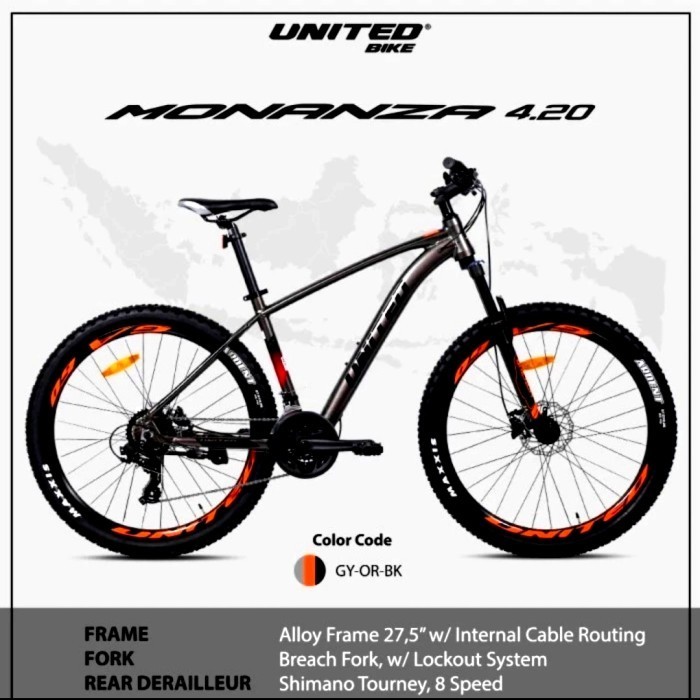 Terbaru Sepeda Gunung Mtb United Monanza 4.20 Alloy 27.5Inch Promo Terlaris
