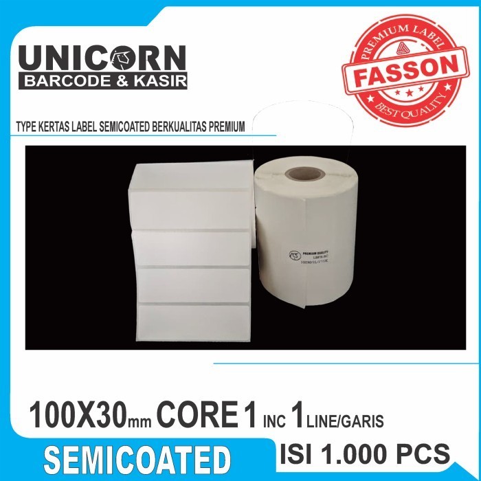 

Sticker Kertas Label 100X30 Mm / 100 X 30 Mm / 100X30Mm - Semicoat