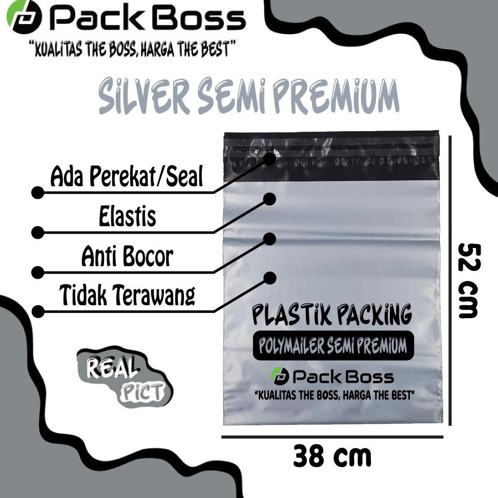 

TIO 38x52 SILVER SEMI PREMIUM POLYMAILER PACKAGING ONLINE ADA PEREKAT TERLARIS