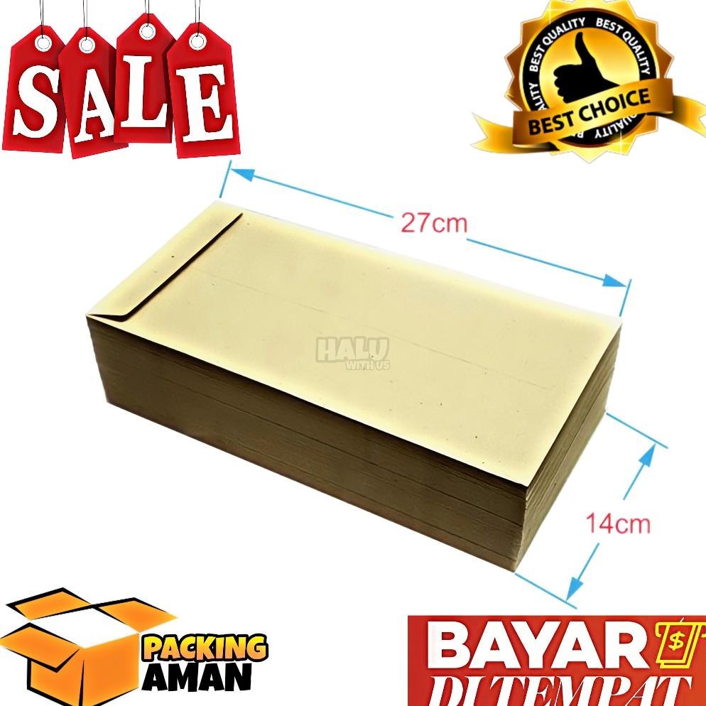 

TIO (BISA ) PROMO 100 Pcs Amplop Coklat Ukuran Kabinet 14 x 27 CM / Amplop Coklat Samson Kabinet TERLARIS