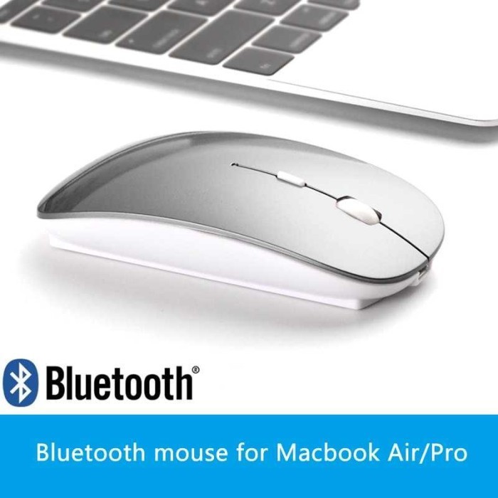 Taffware Mouse Bluetooth 5.2 Rechargeable Hitam-Silver Best