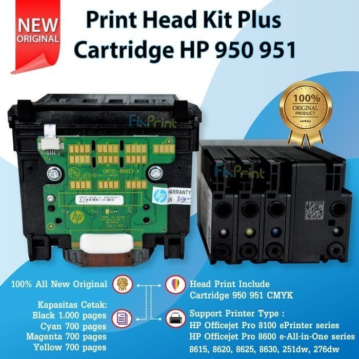 Printhead Kit Printer Hp 8100 8600 8630 276Dw 251Dw Head Tinta 950 951 Best