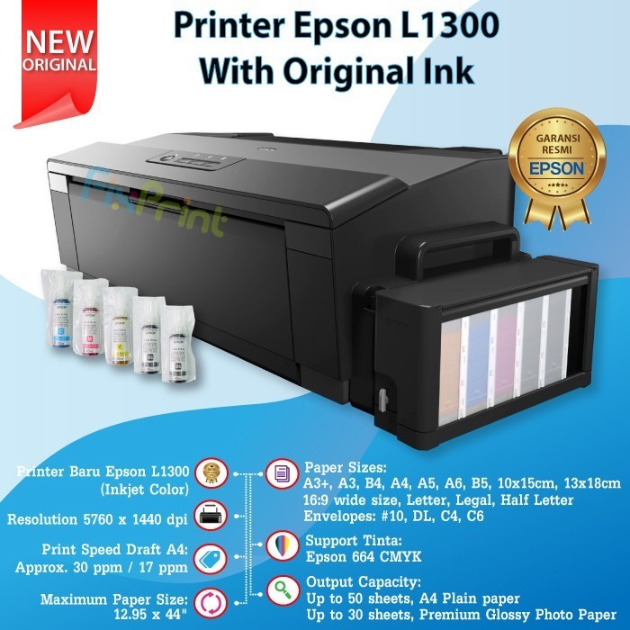 Printer Epson L1300 L 1300 Support Kertas A3+ Best