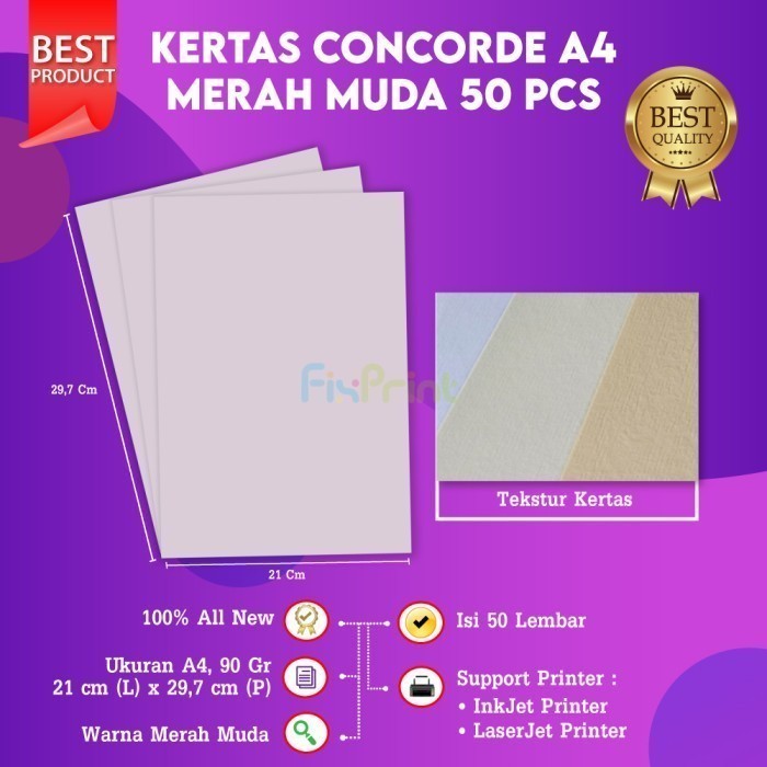 

Kertas Concord Kertas A4 90Gr 1Pack Isi 50 Lembar Hijau 210Mm X 297Mm Best